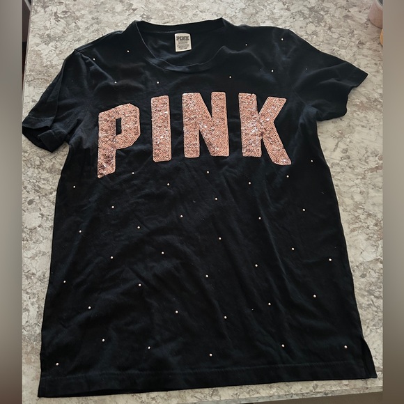 VS PINK Bling Short Sleeve shirt Small - Picture 1 of 10